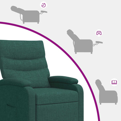 Massage Recliner Donkergroen Stof