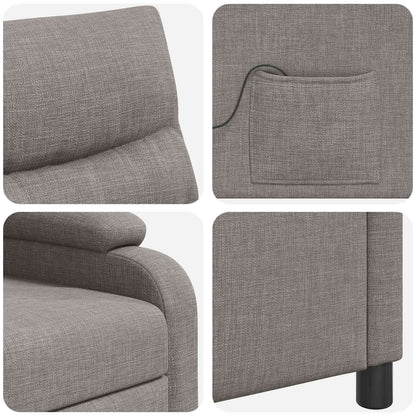 Massage Recliner Taupe Stof
