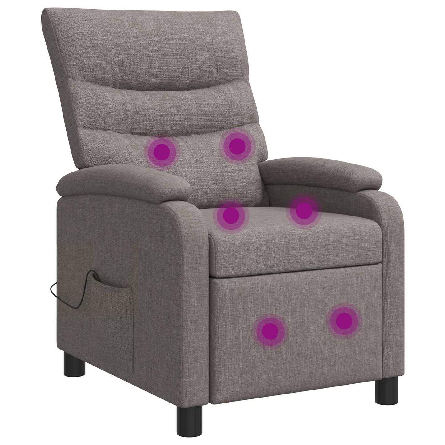 Massage Recliner Taupe Stof