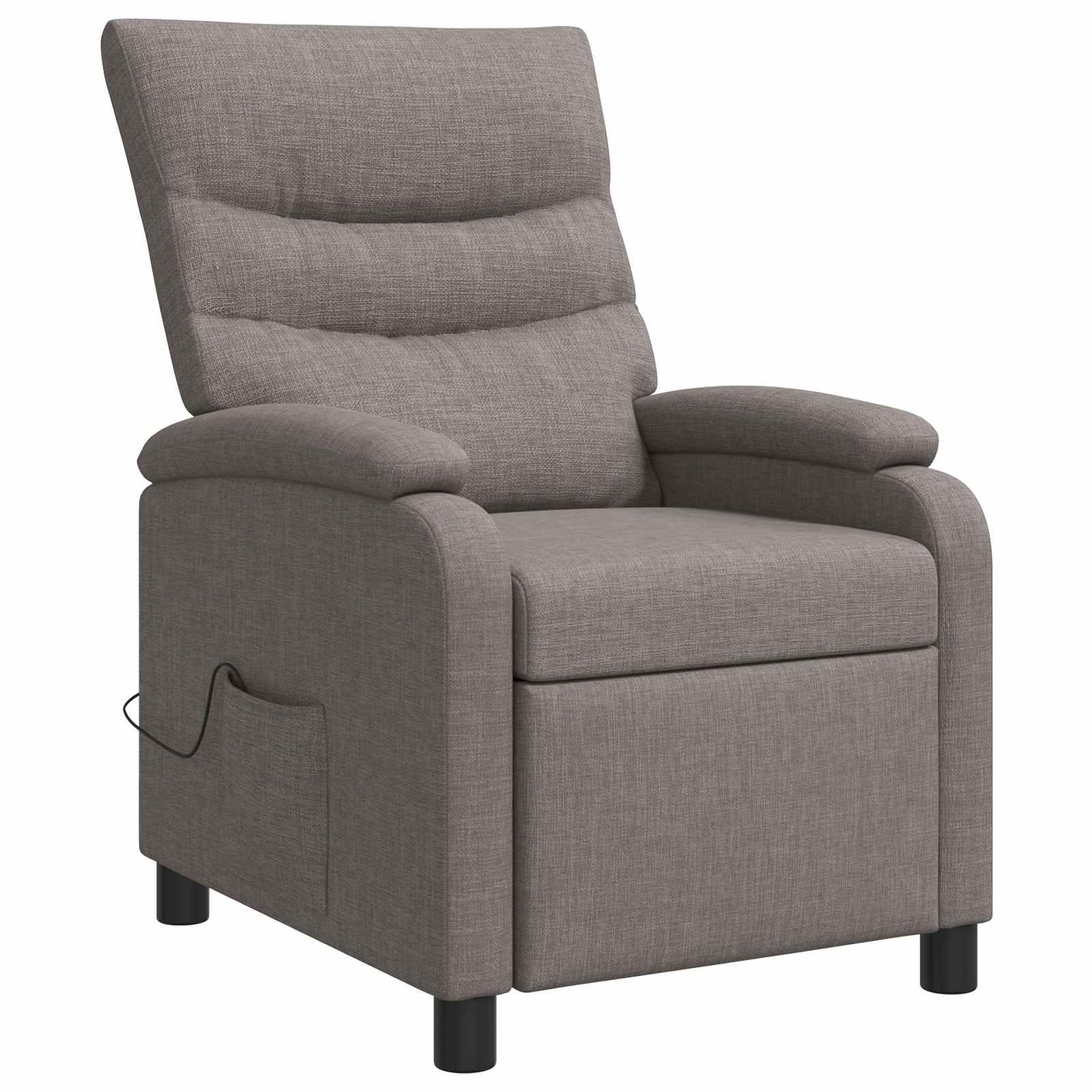 Massage Recliner Taupe Stof