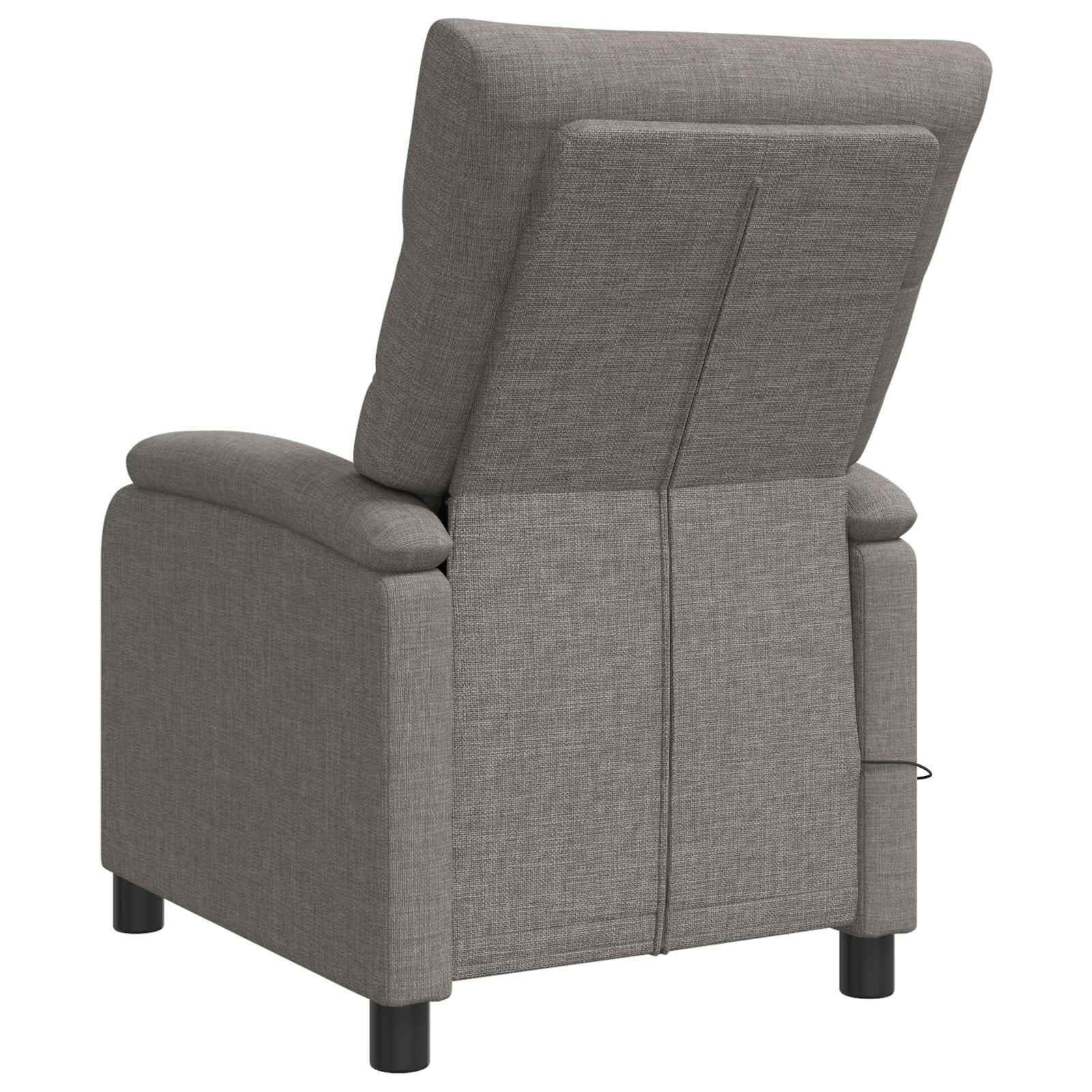 Massage Recliner Taupe Stof