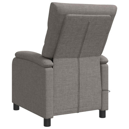 Massage Recliner Taupe Stof