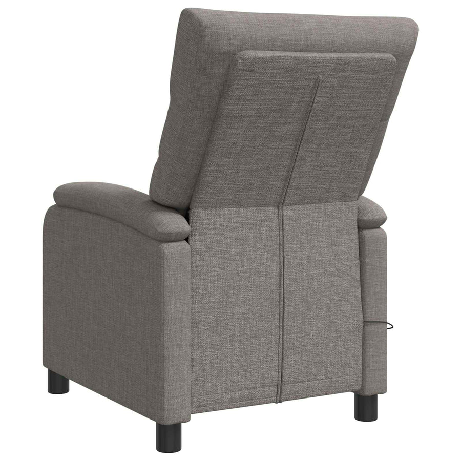 Massage Recliner Taupe Stof