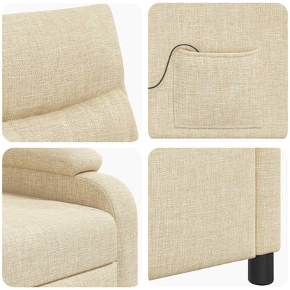 Massage Recliner Crèmekleurig Stof