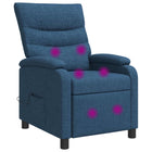 Massagefauteuil blauw stof 66x95x100 cm