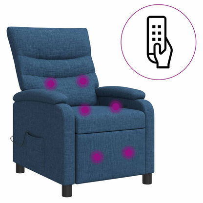 Massage Recliner Blauw Stof