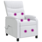 Massage fauteuil wit stof 66x95x100 cm