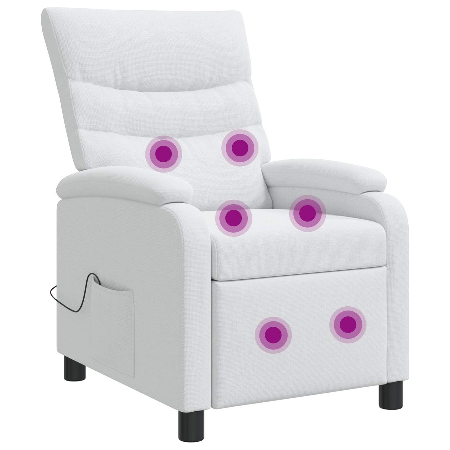 Massage Recliner Wit Stof