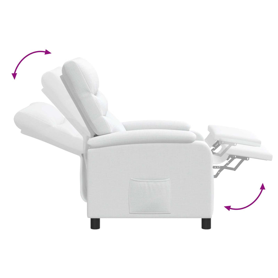 Massage Recliner Wit Stof