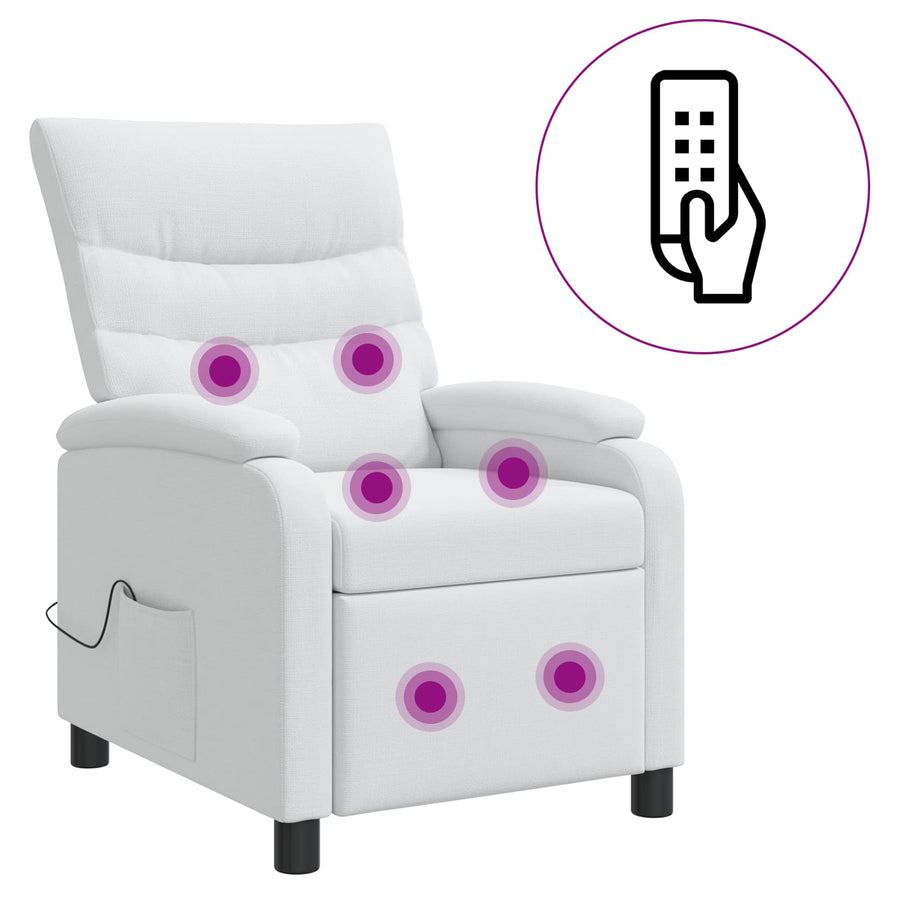 Massage Recliner Wit Stof