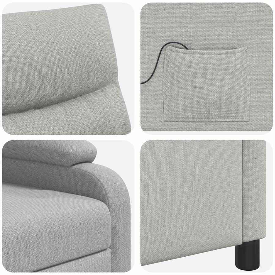 Massage Recliner Wolkengrijs Stof Wolkengrijze stof