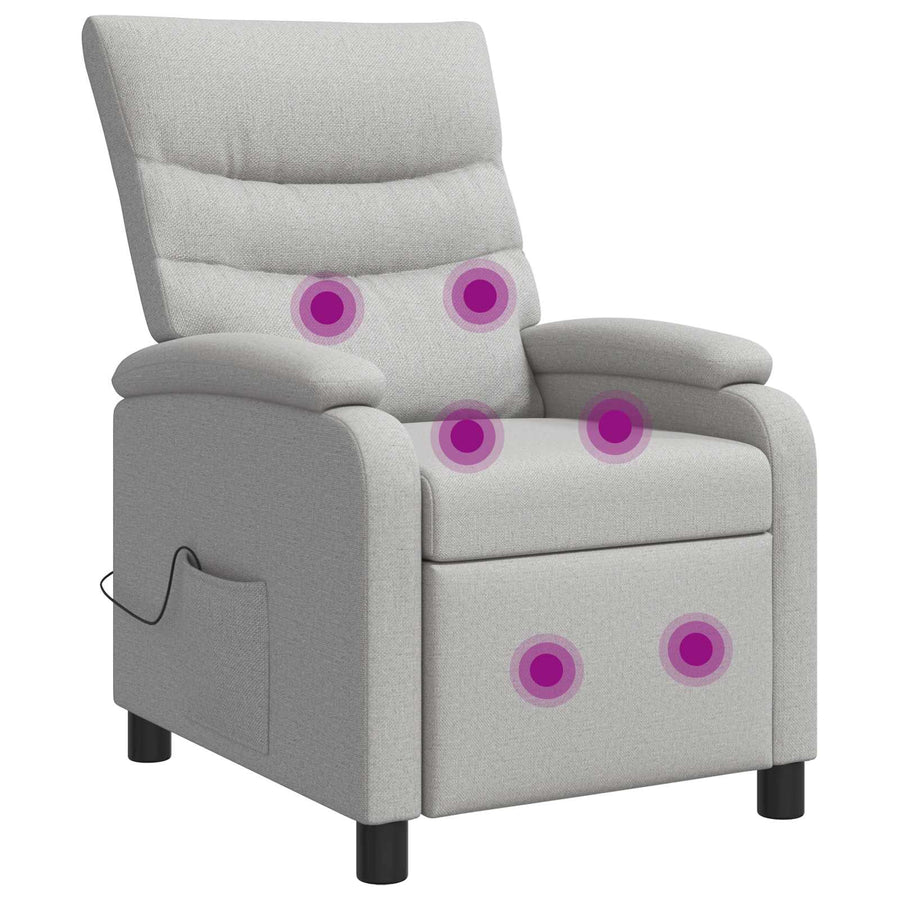 Massage Recliner Wolkengrijs Stof Wolkengrijze stof