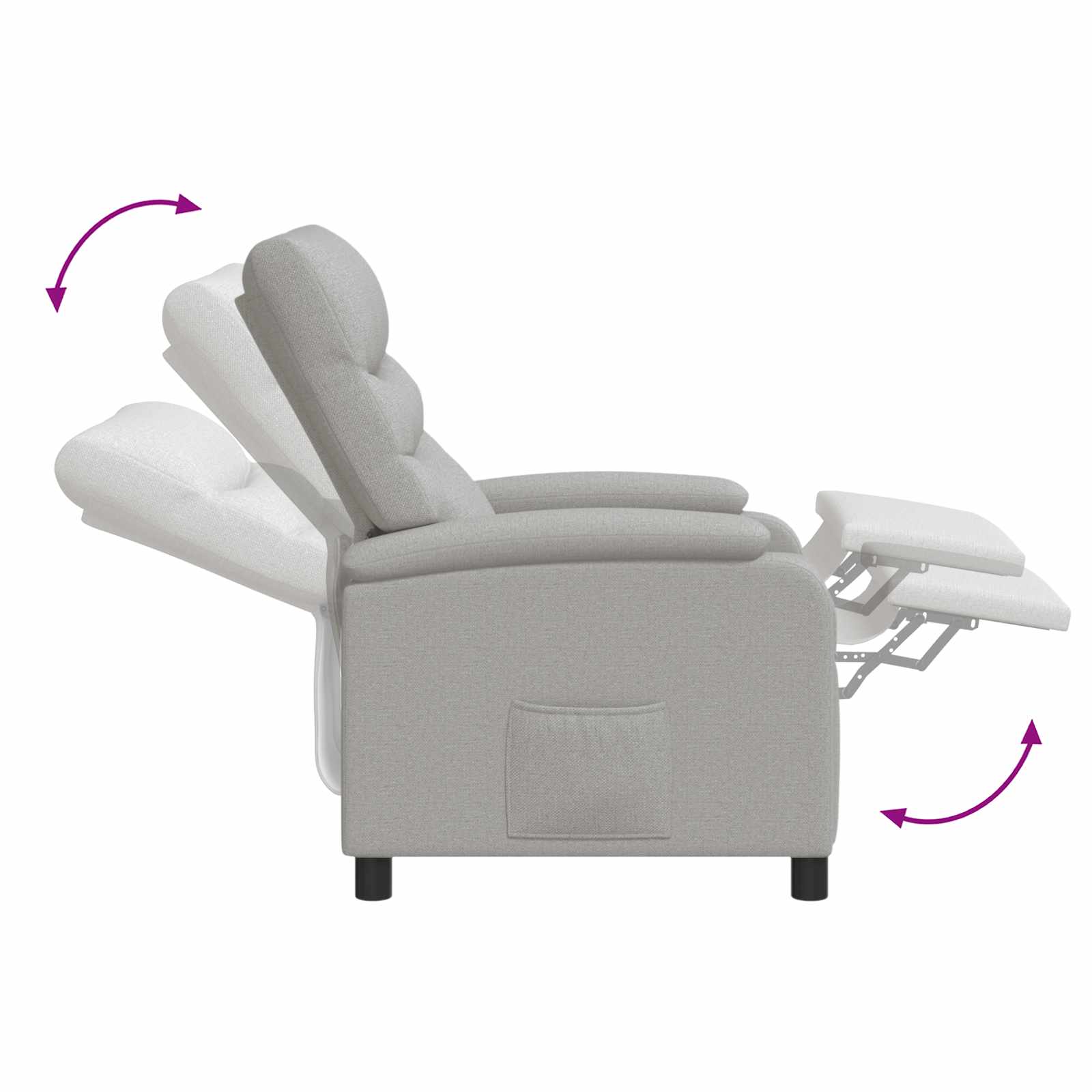 Massage Recliner Wolkengrijs Stof Wolkengrijze stof