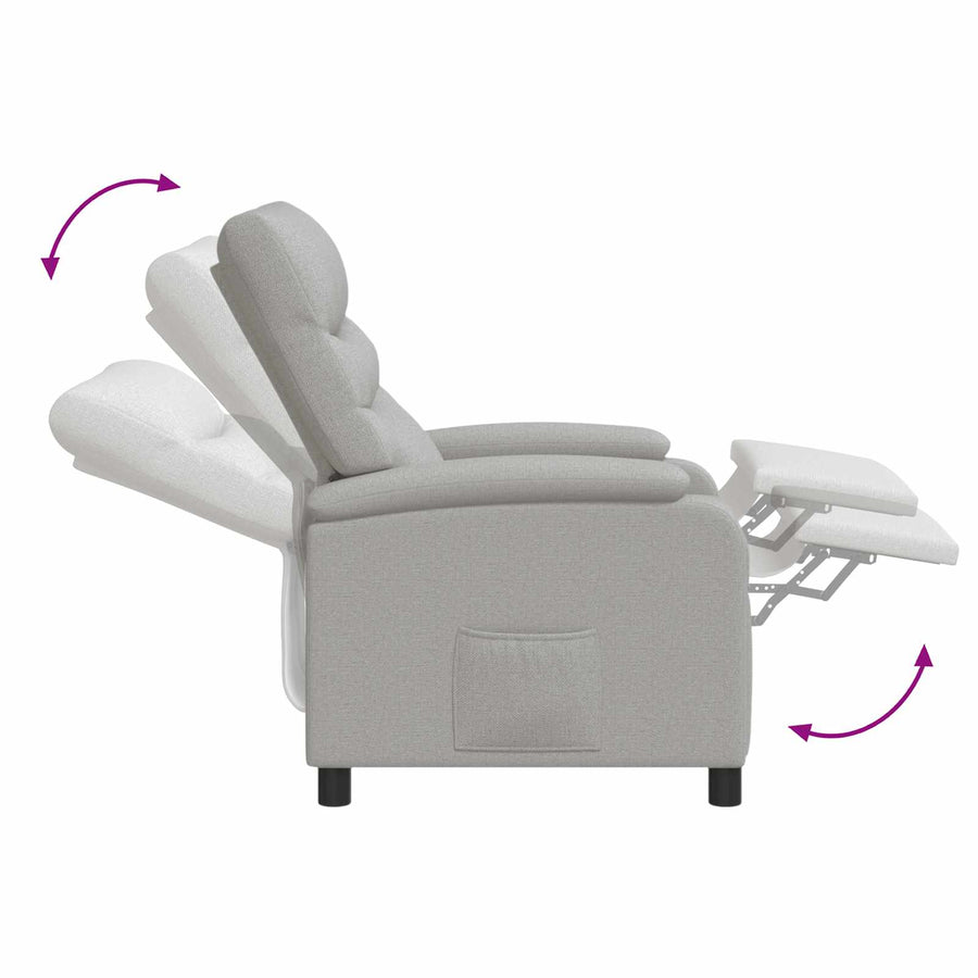 Massage Recliner Wolkengrijs Stof Wolkengrijze stof