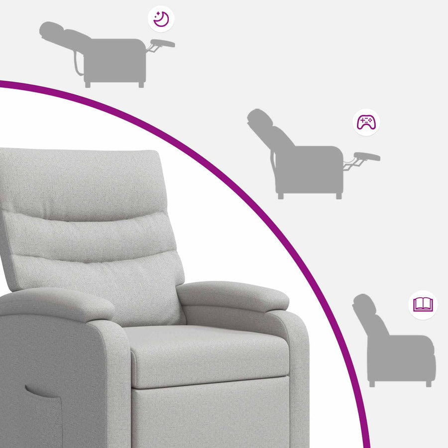 Massage Recliner Wolkengrijs Stof Wolkengrijze stof