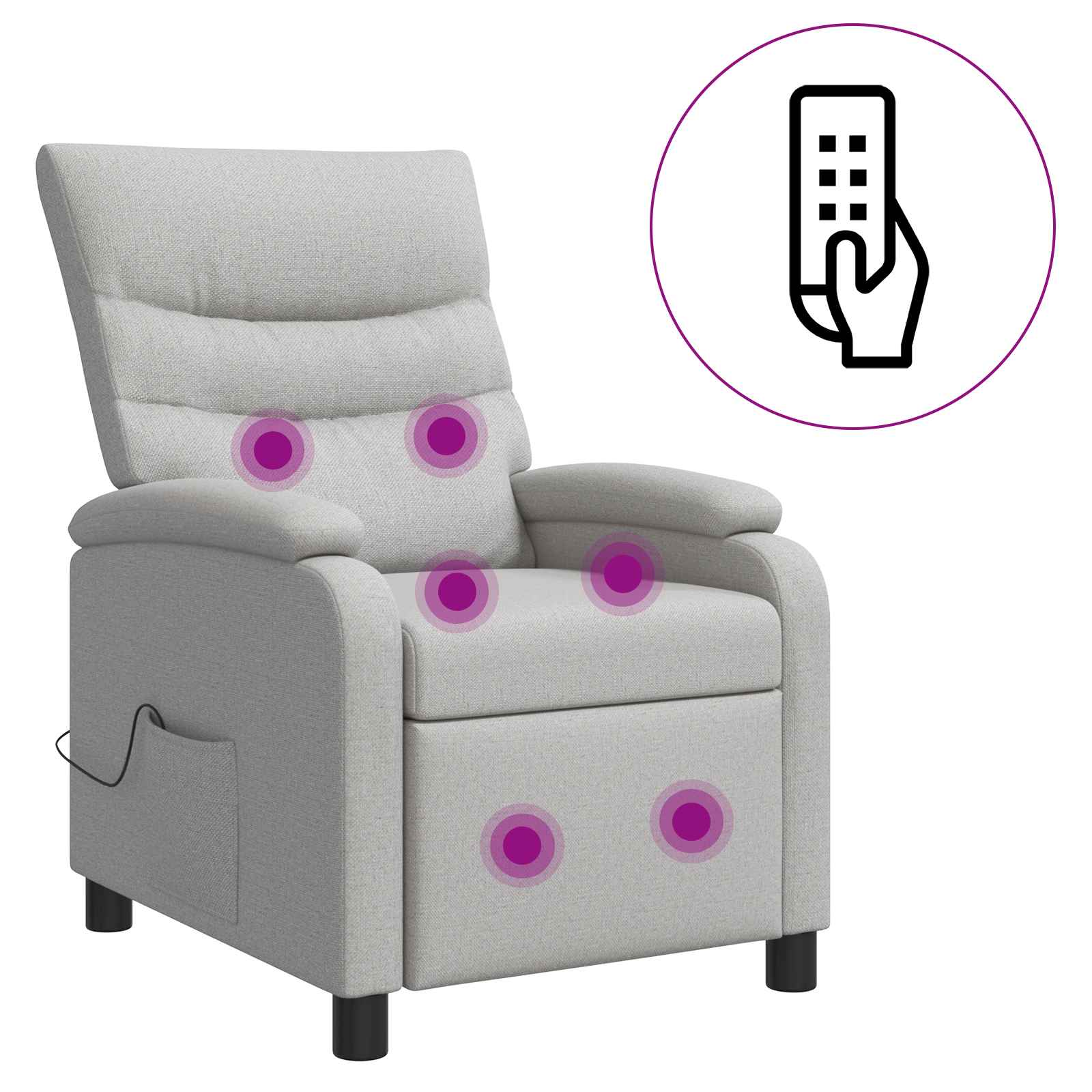 Massage Recliner Wolkengrijs Stof Wolkengrijze stof