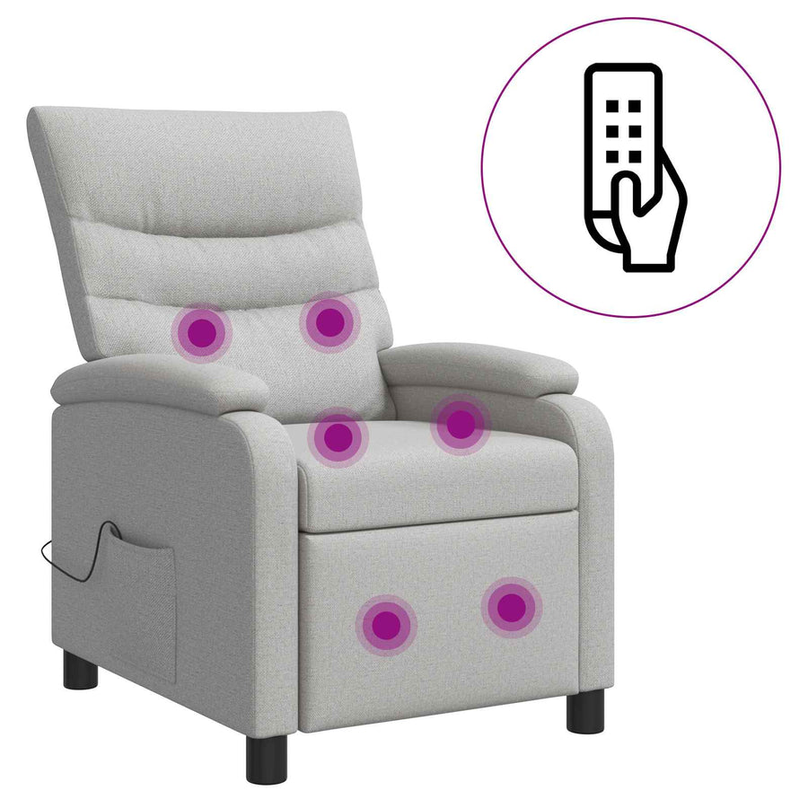 Massage Recliner Wolkengrijs Stof Wolkengrijze stof
