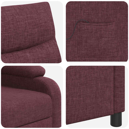 Massage Recliner Paars Stof