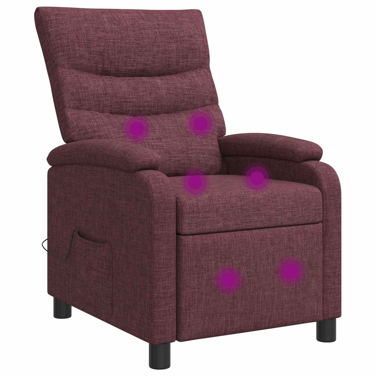 Massage Recliner Paars Stof