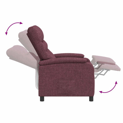 Massage Recliner Paars Stof