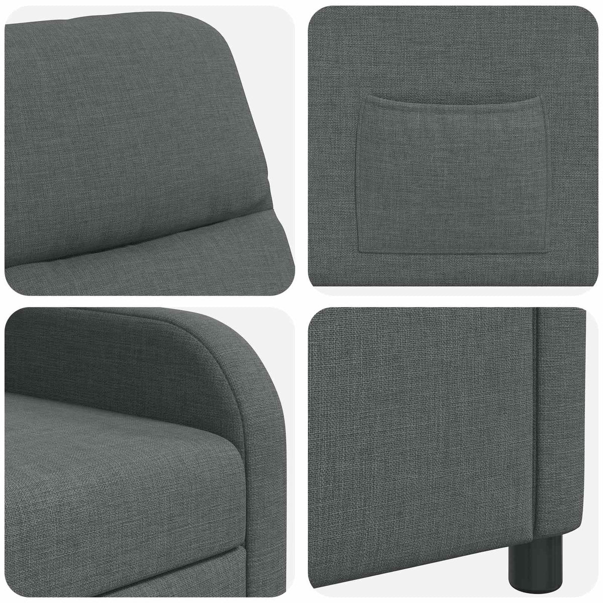 Relaxfauteuil Donkergrijs Stof