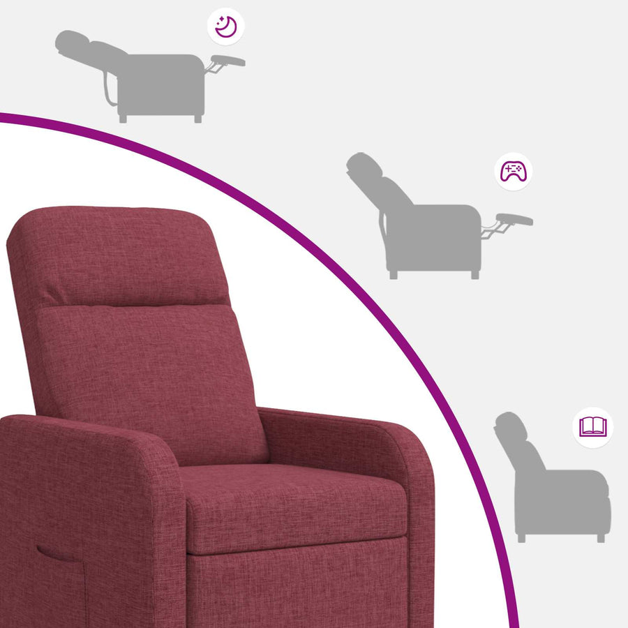 Relaxfauteuil Wijnrood Stof