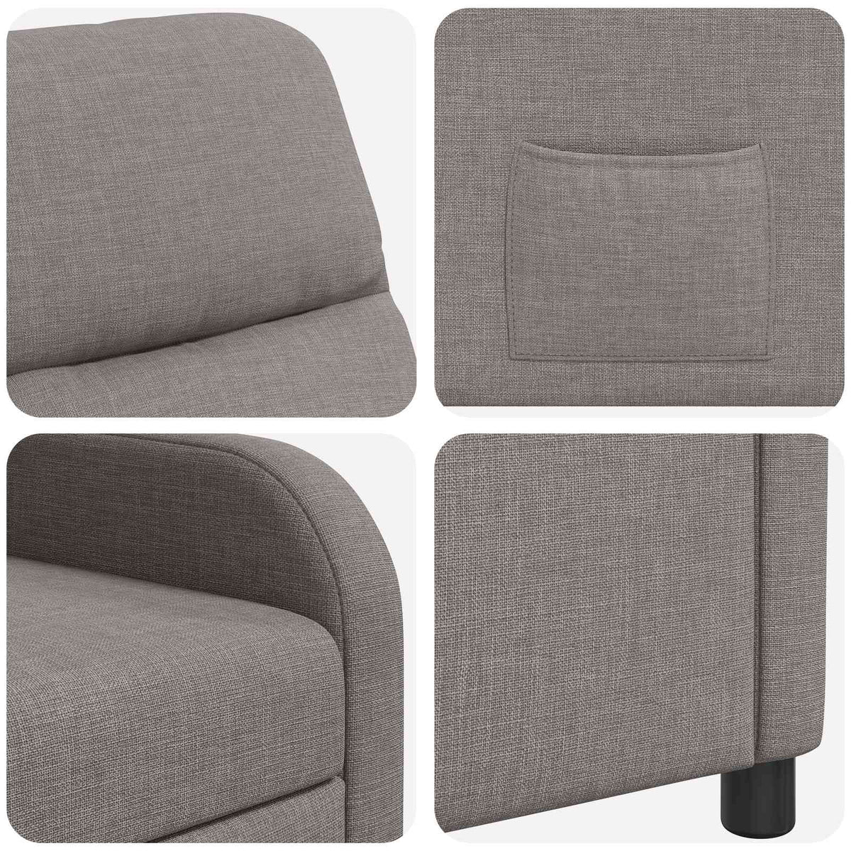 Relaxfauteuil Taupe Stof