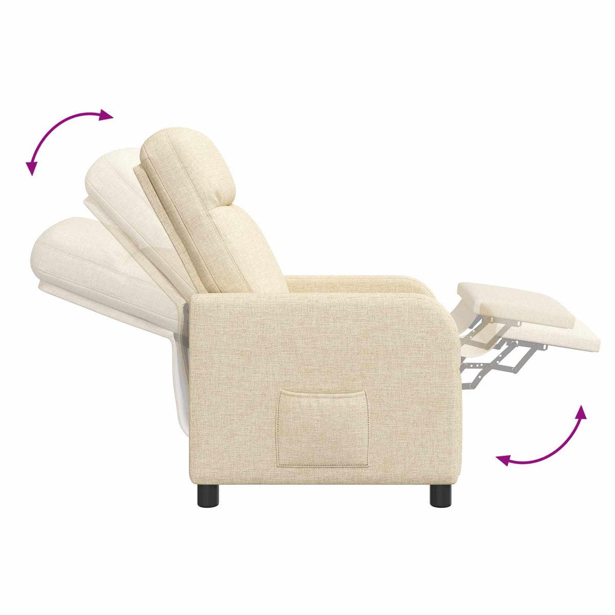 Relaxfauteuil Crèmekleurig Stof