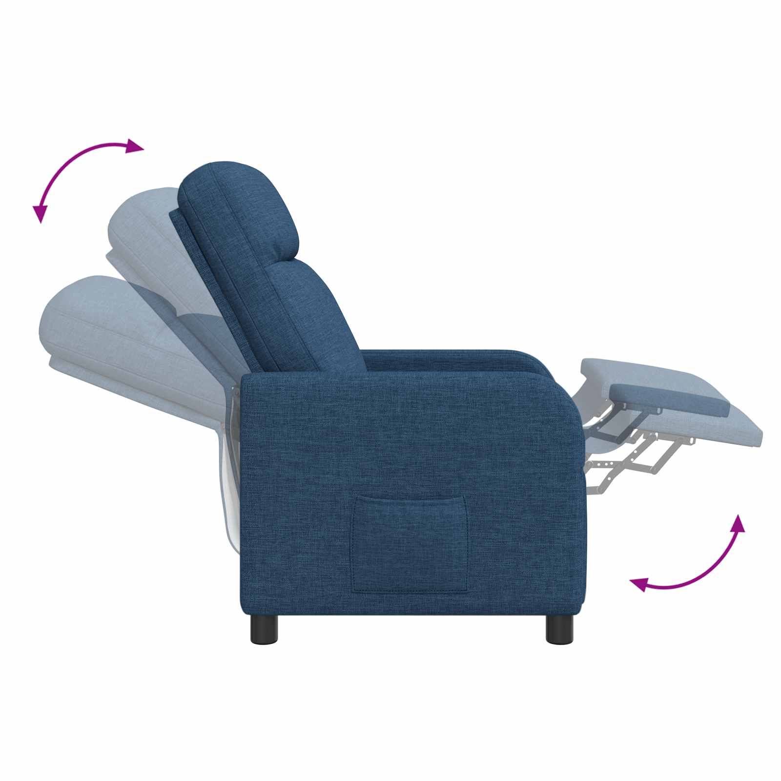 Relaxfauteuil Blauw Stof