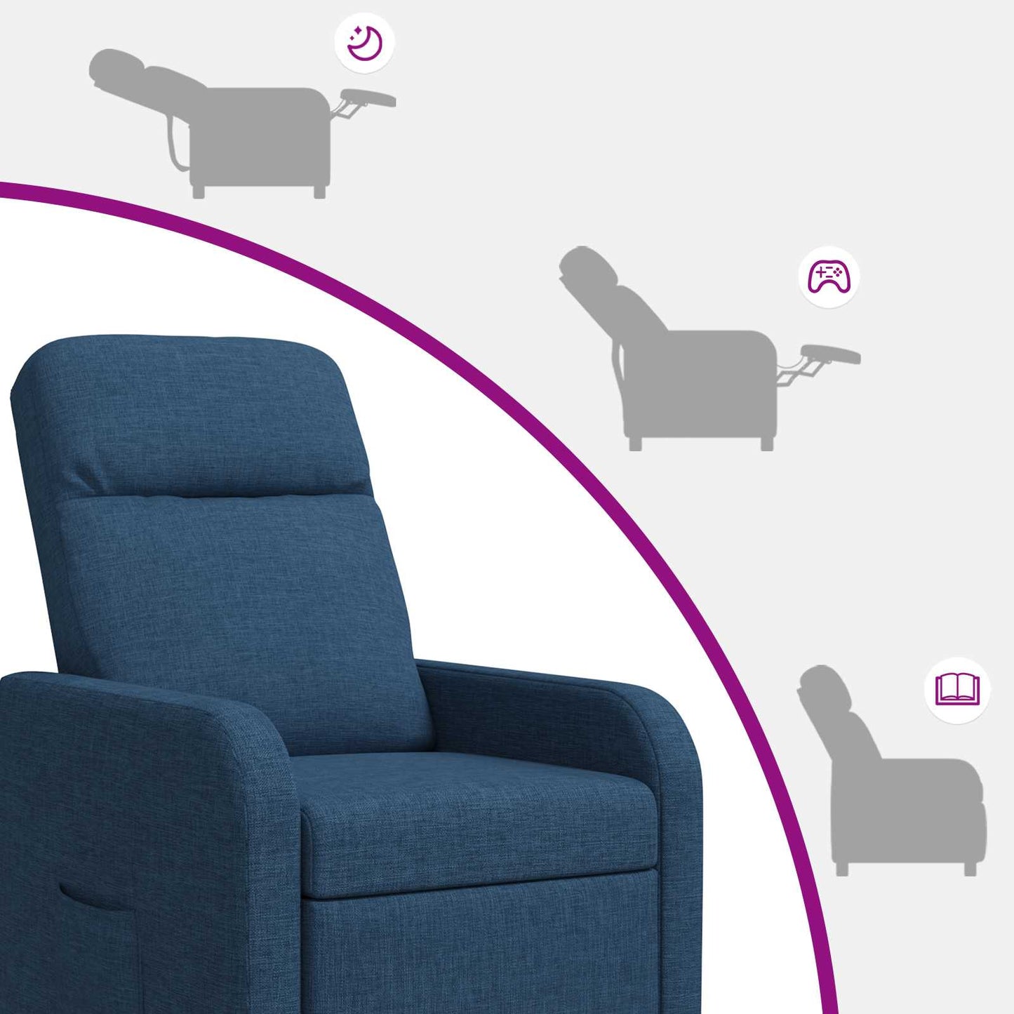 Relaxfauteuil Blauw Stof