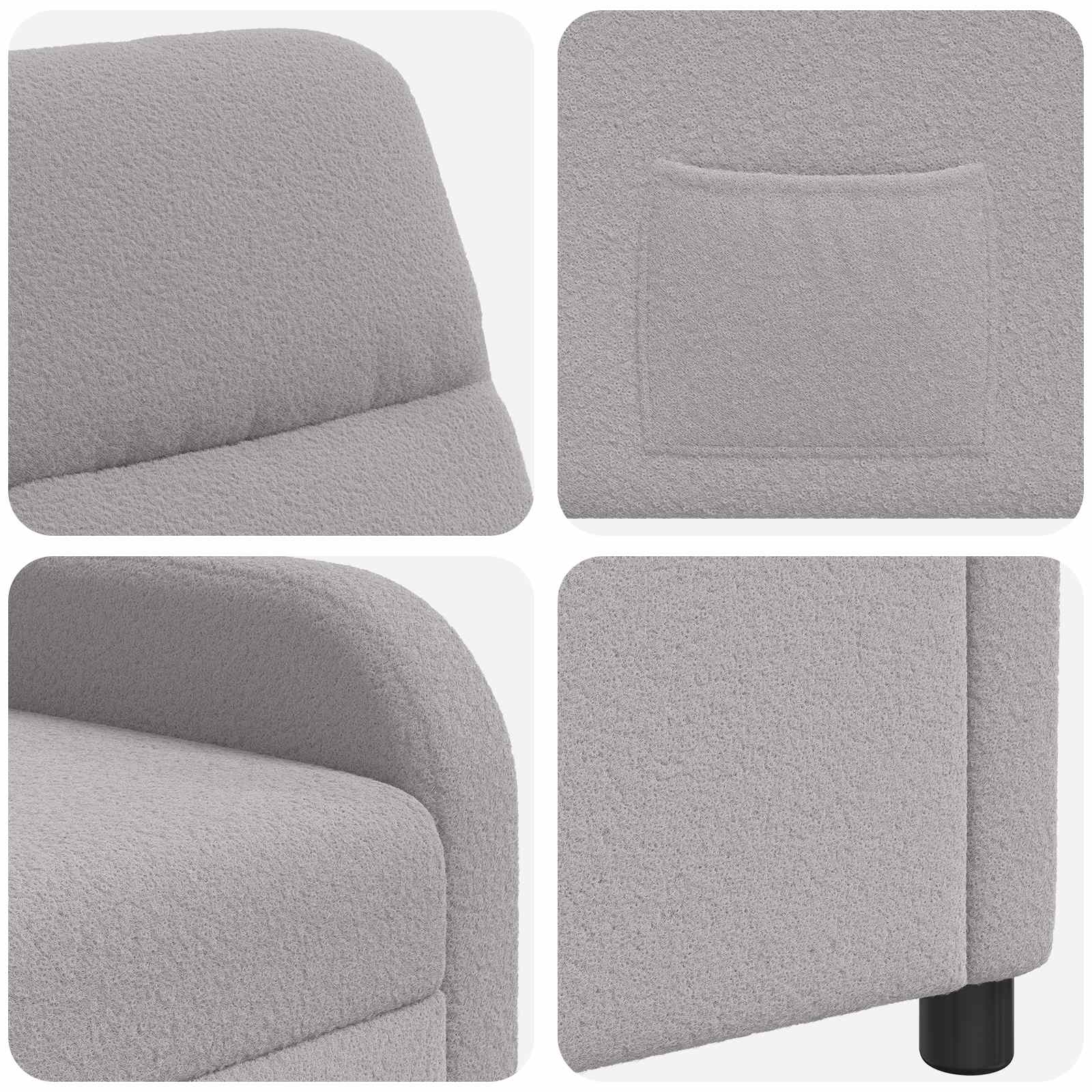 Relaxfauteuil Lichtgrijs Bouclé
