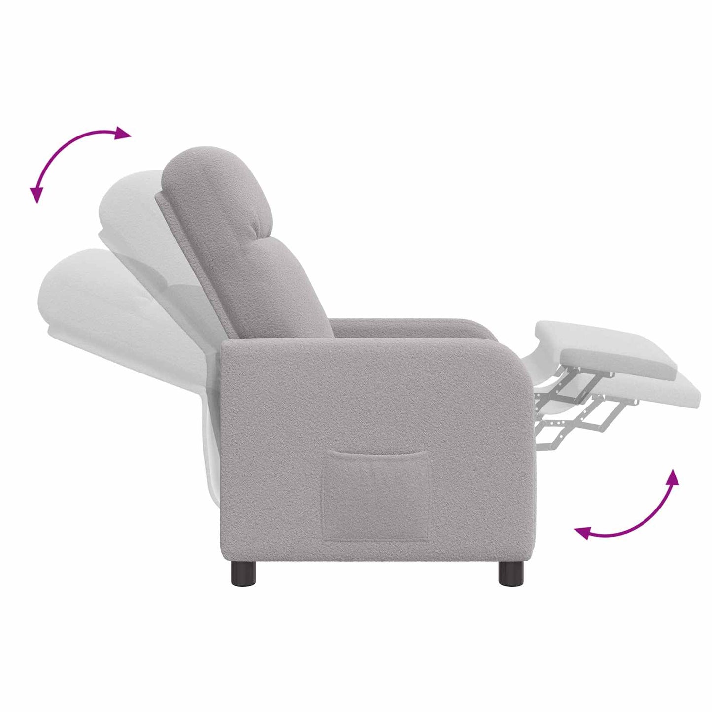 Relaxfauteuil Lichtgrijs Bouclé
