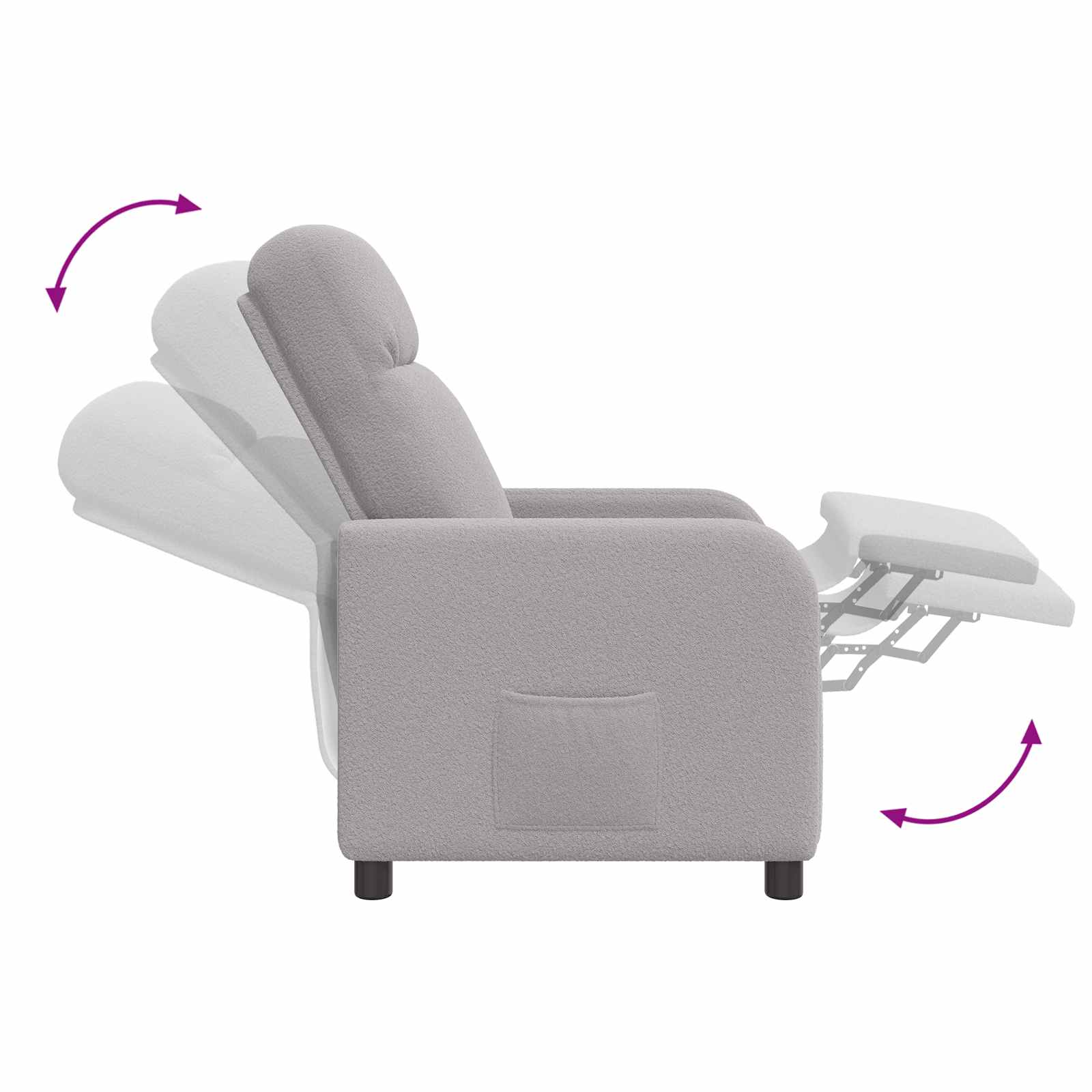 Relaxfauteuil Lichtgrijs Bouclé