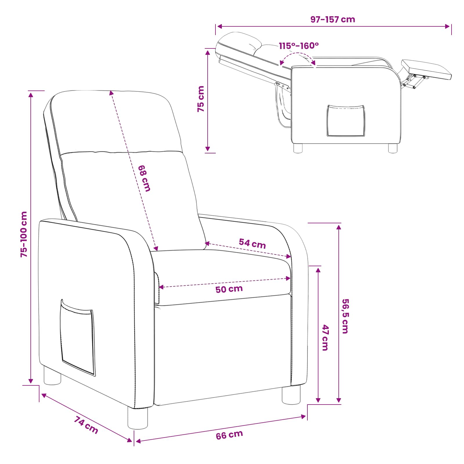 Relaxfauteuil Lichtgrijs Bouclé