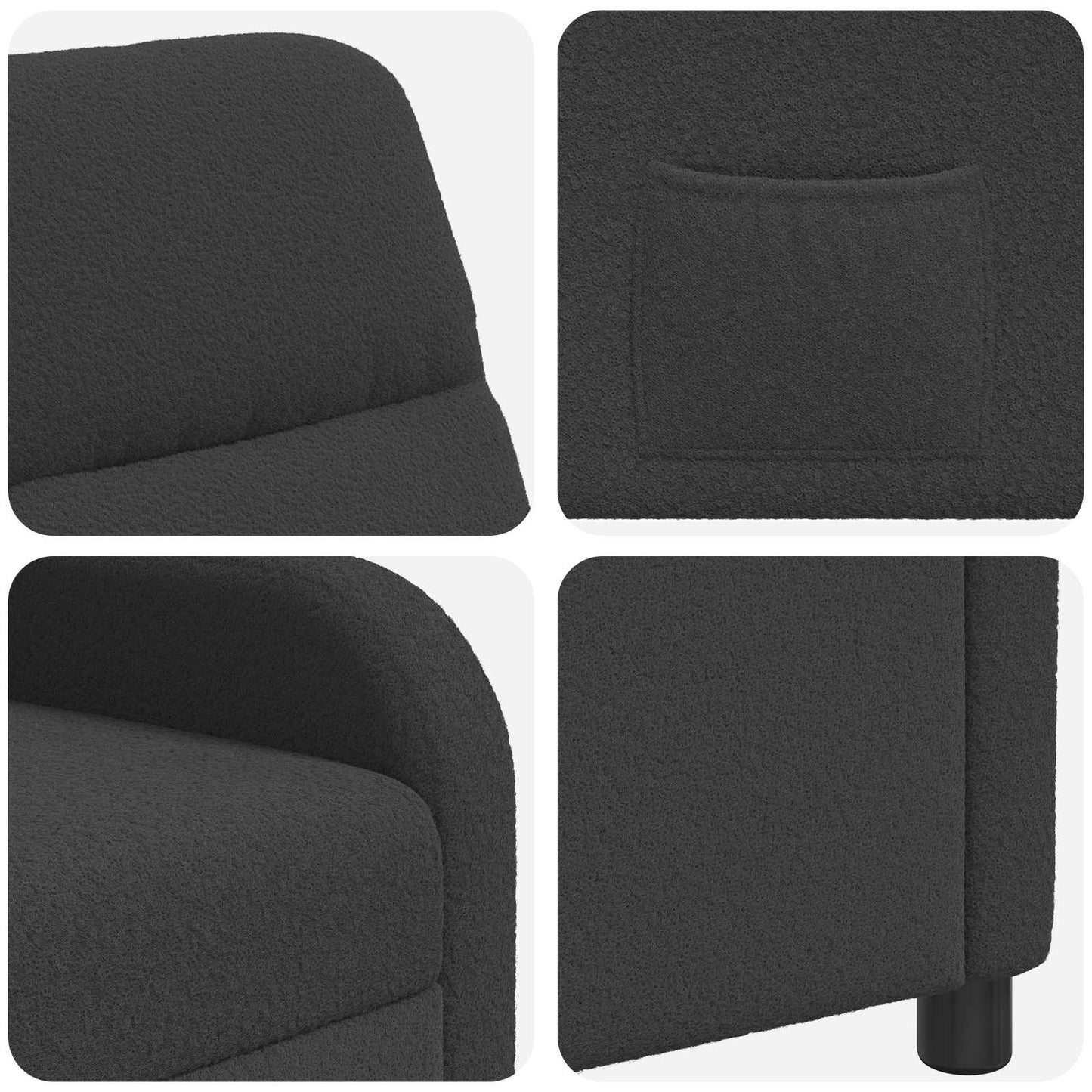 Relaxfauteuil Donkergrijs Bouclé