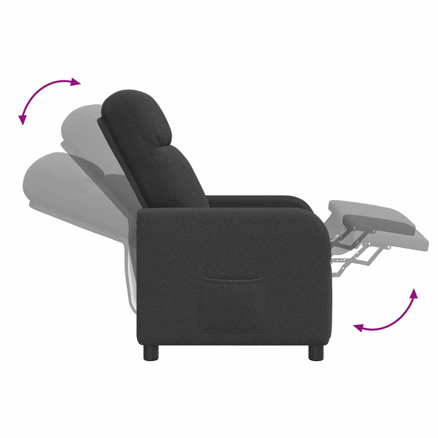 Relaxfauteuil Donkergrijs Bouclé