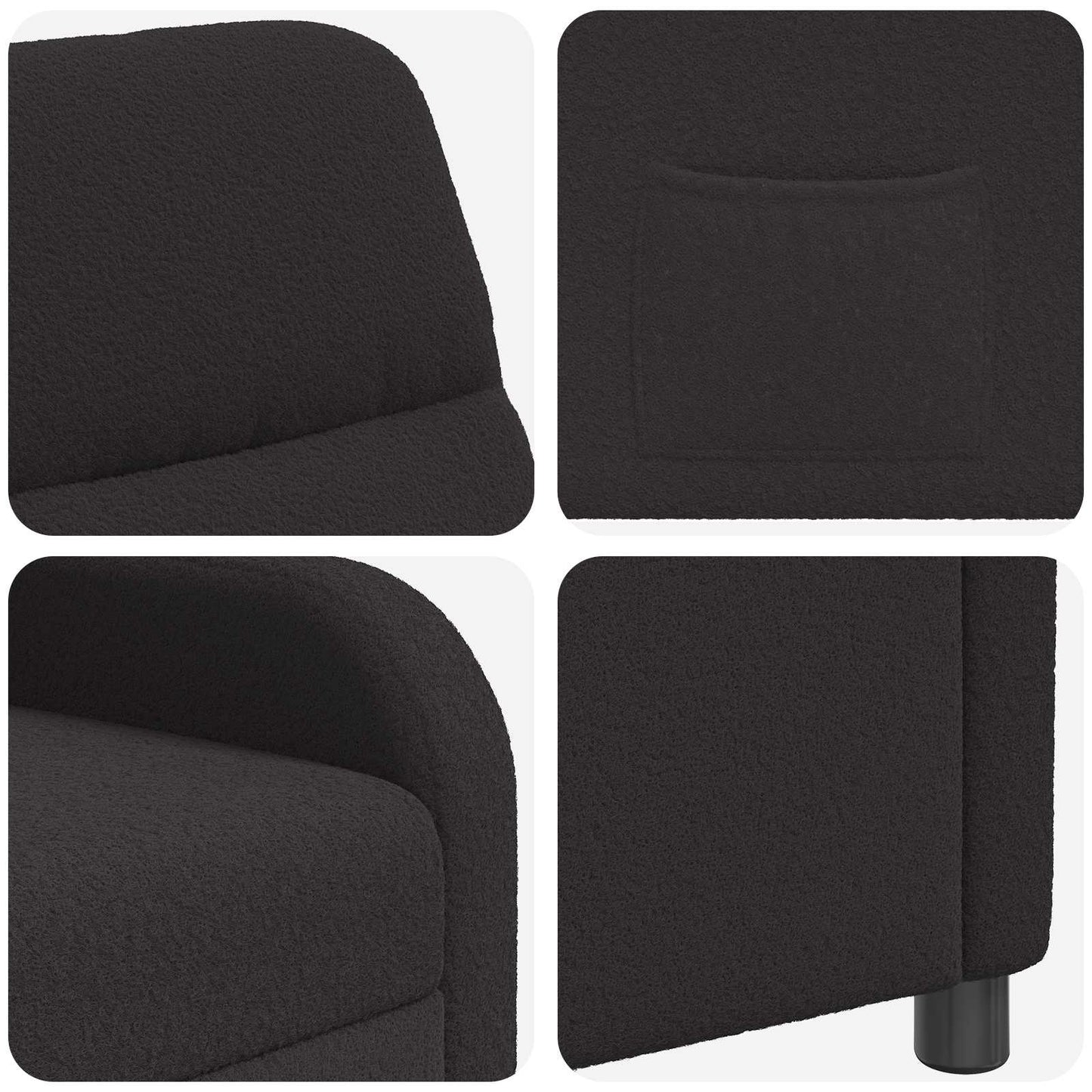 Relaxfauteuil Zwart Bouclé