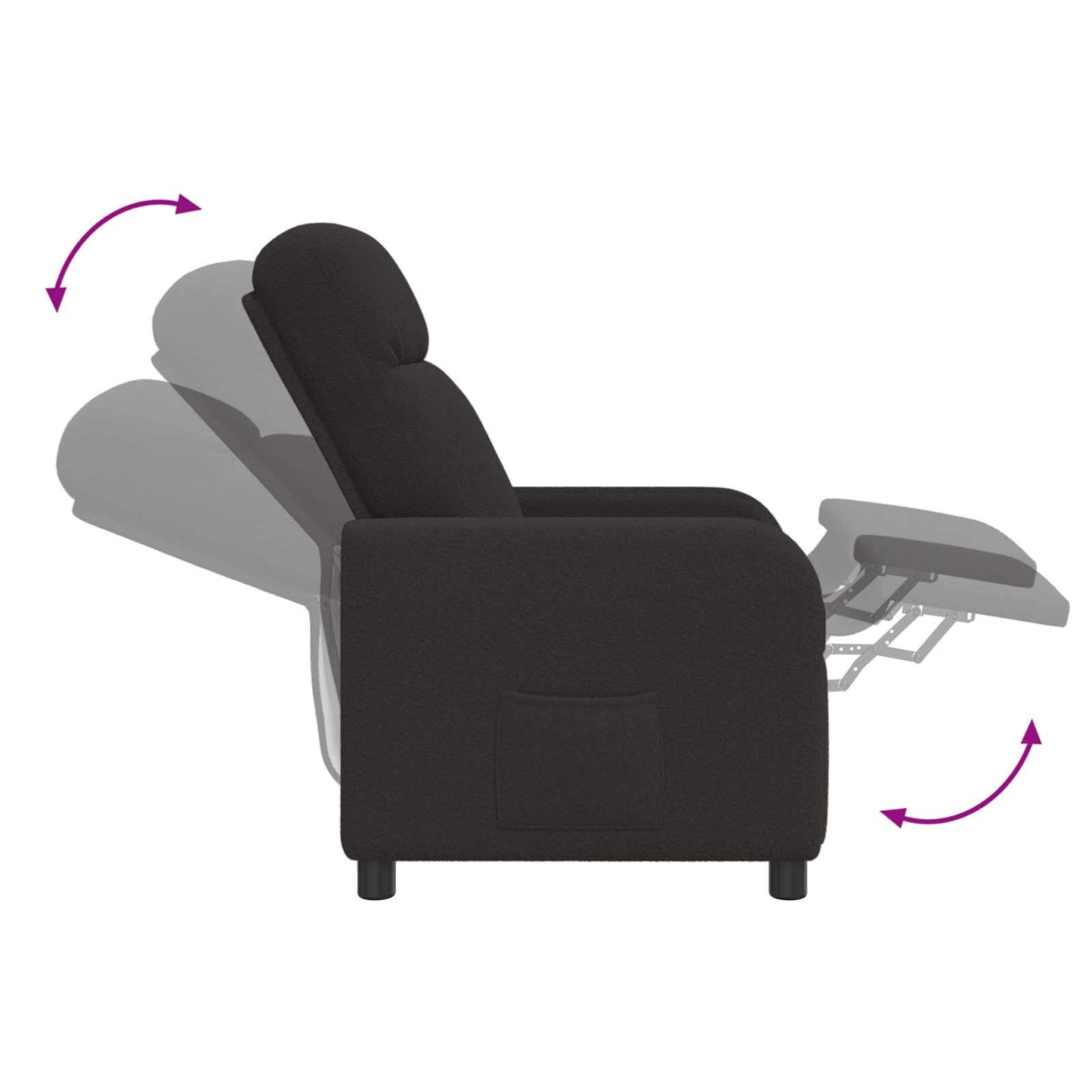 Relaxfauteuil Zwart Bouclé