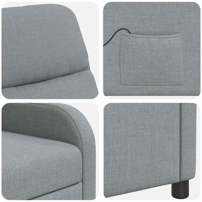 Massage Recliner Lichtgrijs Stof