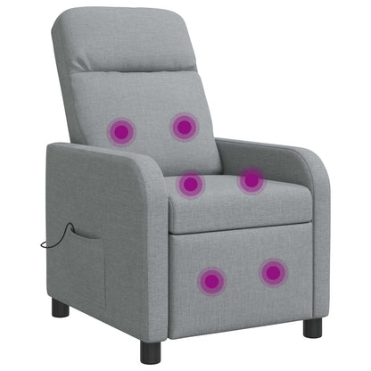 Massage Recliner Lichtgrijs Stof