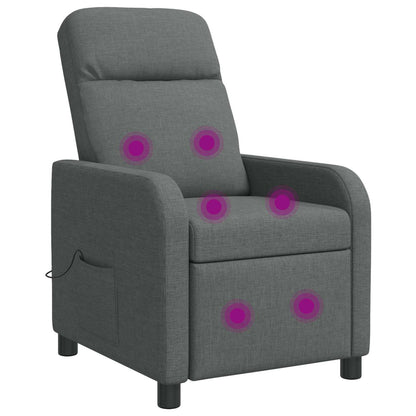 Massage Recliner Donkergrijs Stof