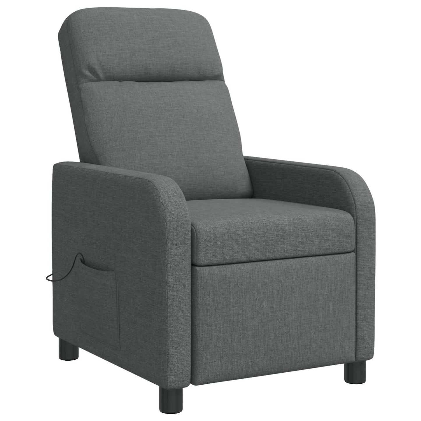 Massage Recliner Donkergrijs Stof