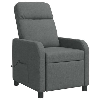 Massage Recliner Donkergrijs Stof