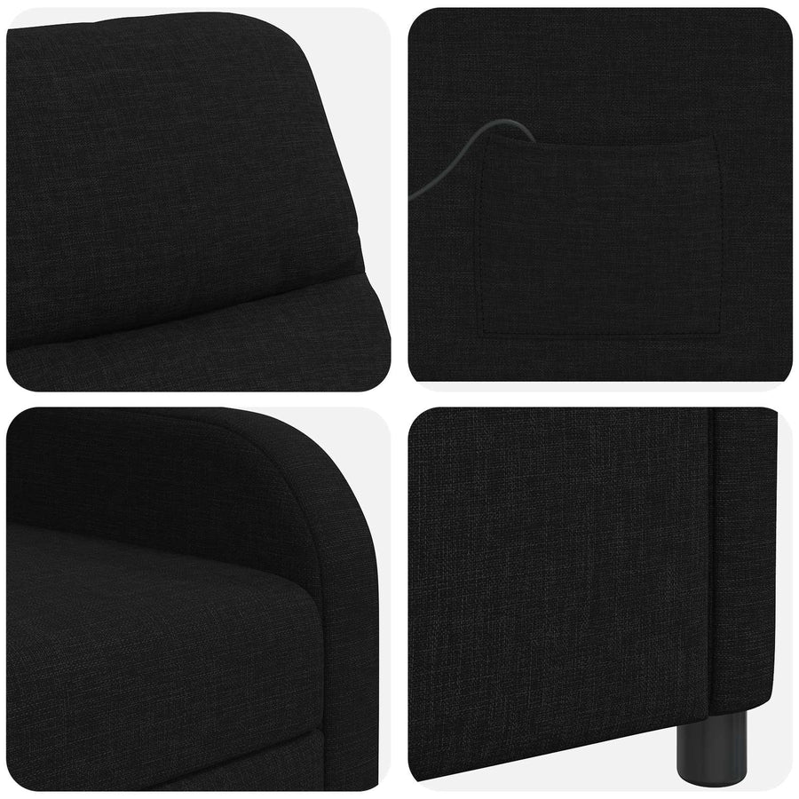 Massage Recliner Zwart Stof