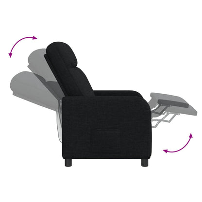 Massage Recliner Zwart Stof
