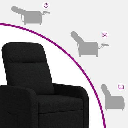 Massage Recliner Zwart Stof