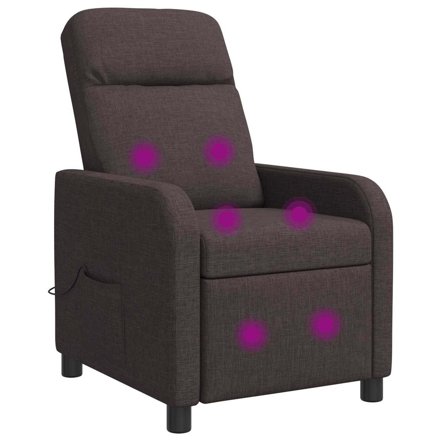 Massage Recliner Donkerbruin Stof