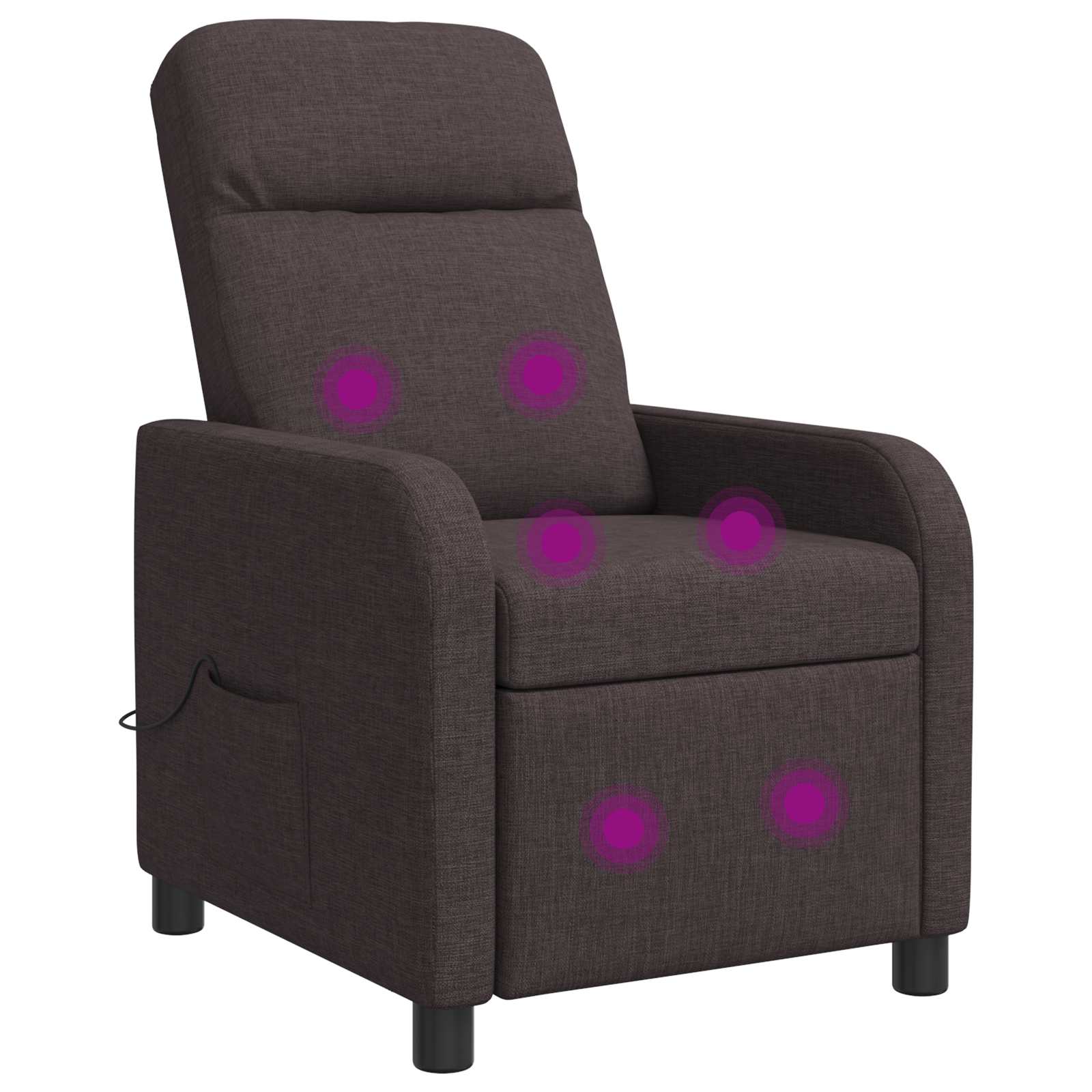 Massage Recliner Donkerbruin Stof
