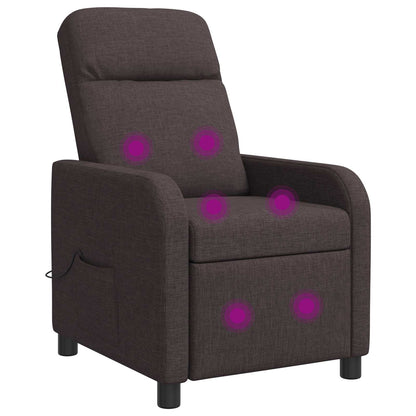 Massage Recliner Donkerbruin Stof