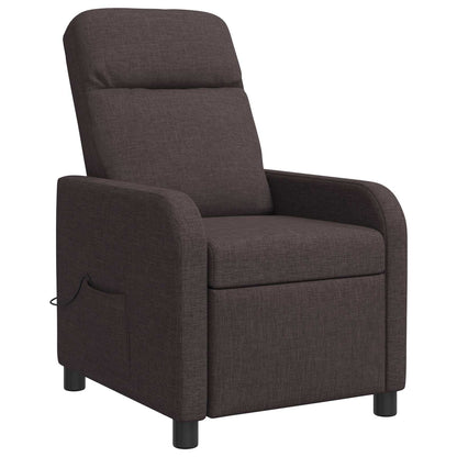 Massage Recliner Donkerbruin Stof